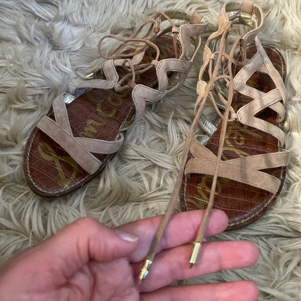 Sam Edelman Tan Leather Lace-up Gemma Sandals - Picture 6 of 9